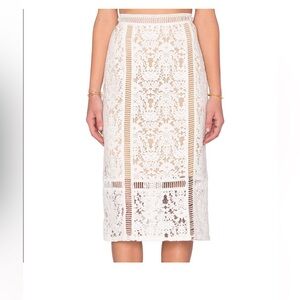 Bailey 44 White Lace Pencil Skirt